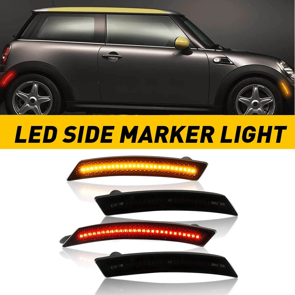 Set of 4 LED Smoked Side Marker Lights for MINI Cooper (R55–R61)