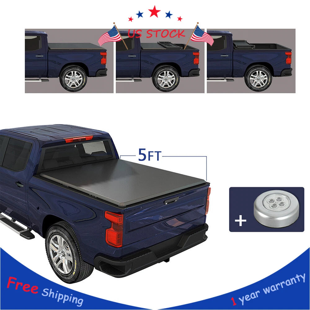 5 FT Soft Tri-Fold Tonneau Cover for Ford Ranger (2014–2018)