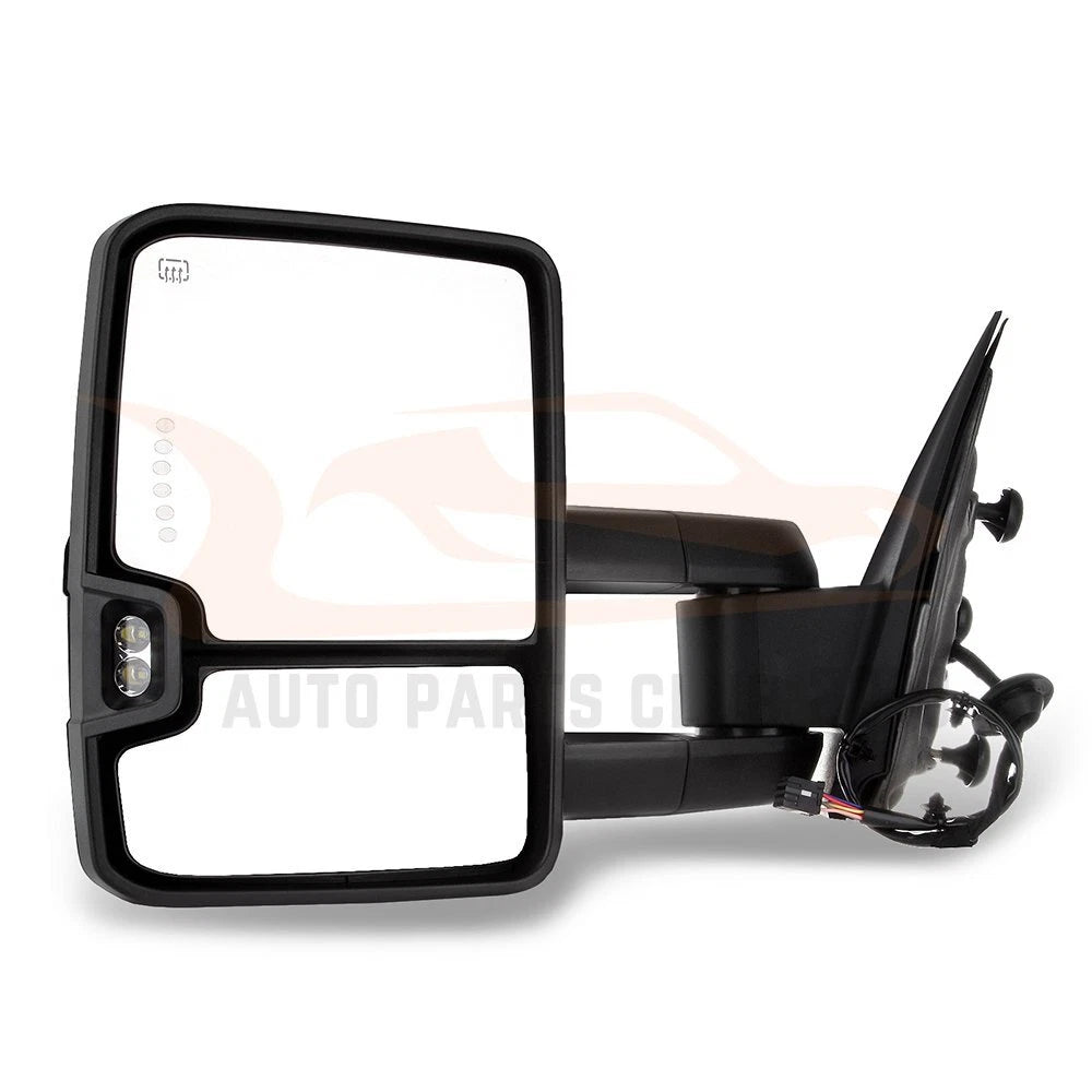 Pair of Power Signal Heated Chrome Tow Mirrors for Silverado GMC Sierra (2014–2018)
