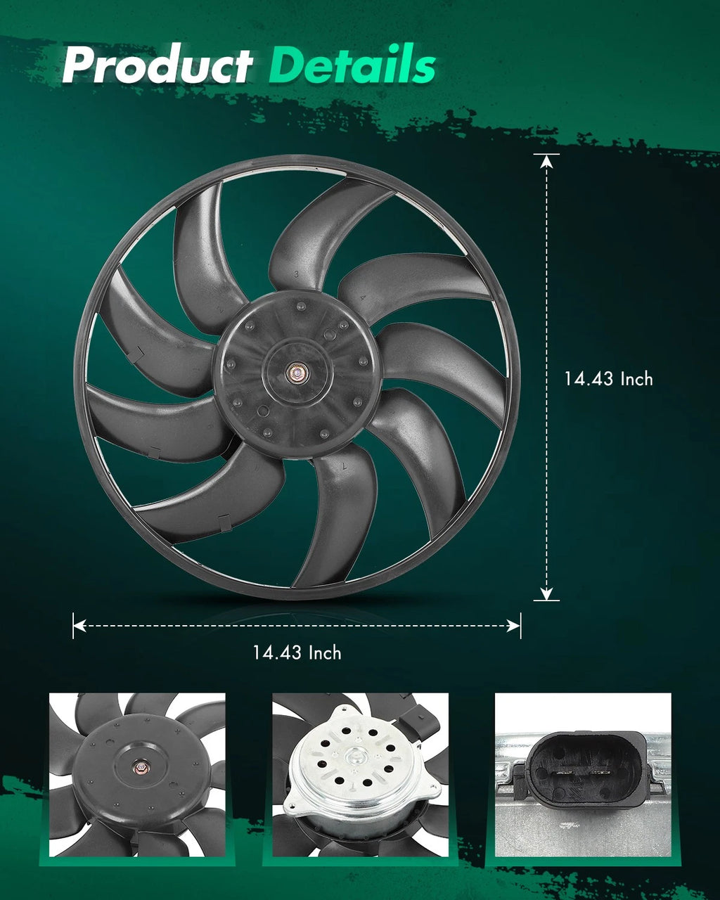 Condenser Cooling Fan 8K0959455M for Audi A4 (2009–2016) & Porsche Macan (2017–2018)