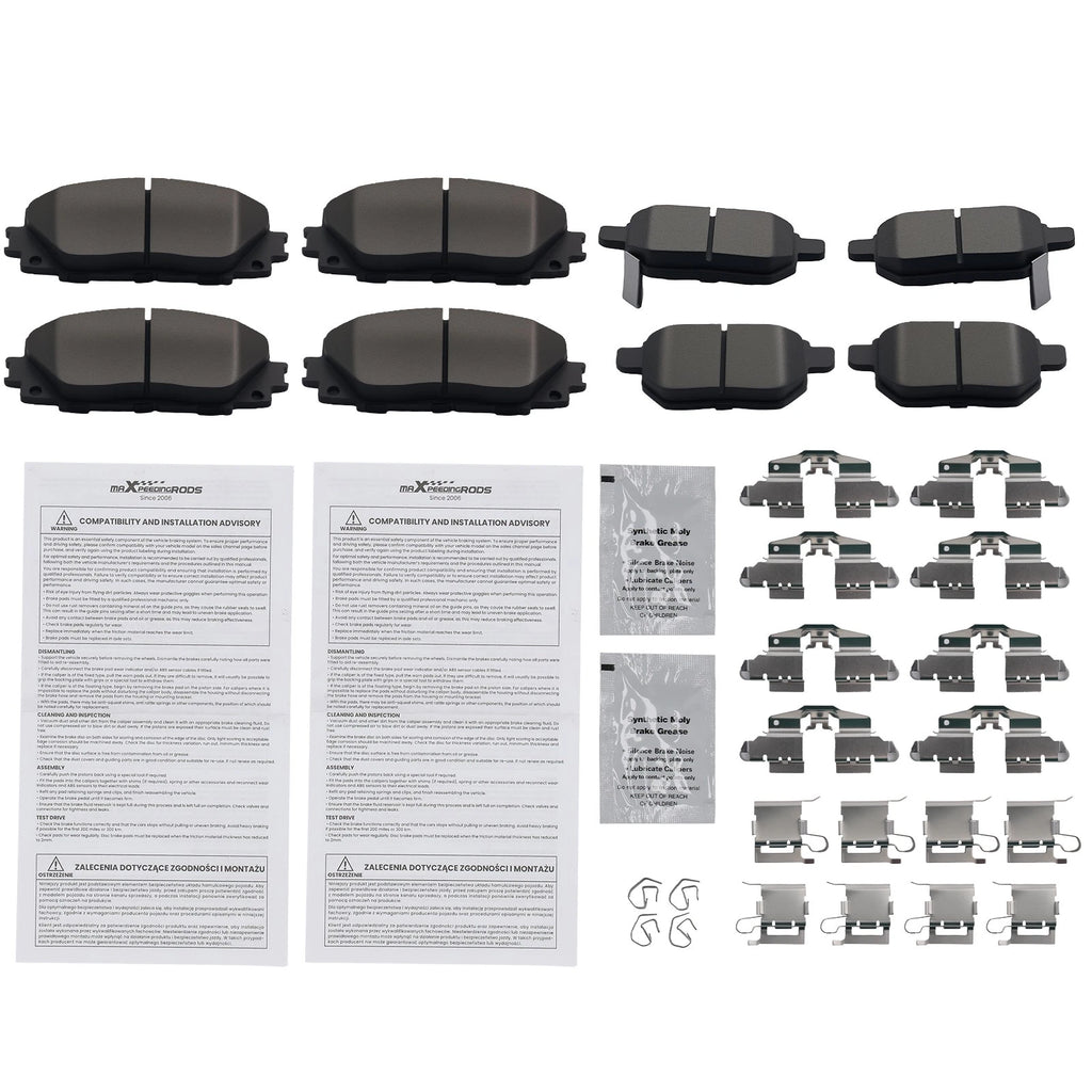 Set of 4 Ceramic Brake Pads for Toyota Prius Prime (2017–2019)