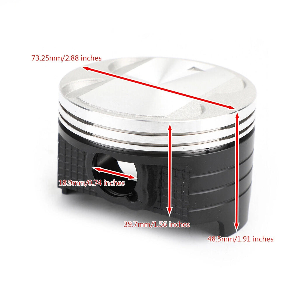 Piston Rings Pin Kit 73.25mm +0.25mm for Suzuki DR250R/S DRZ250 (1998–2007)