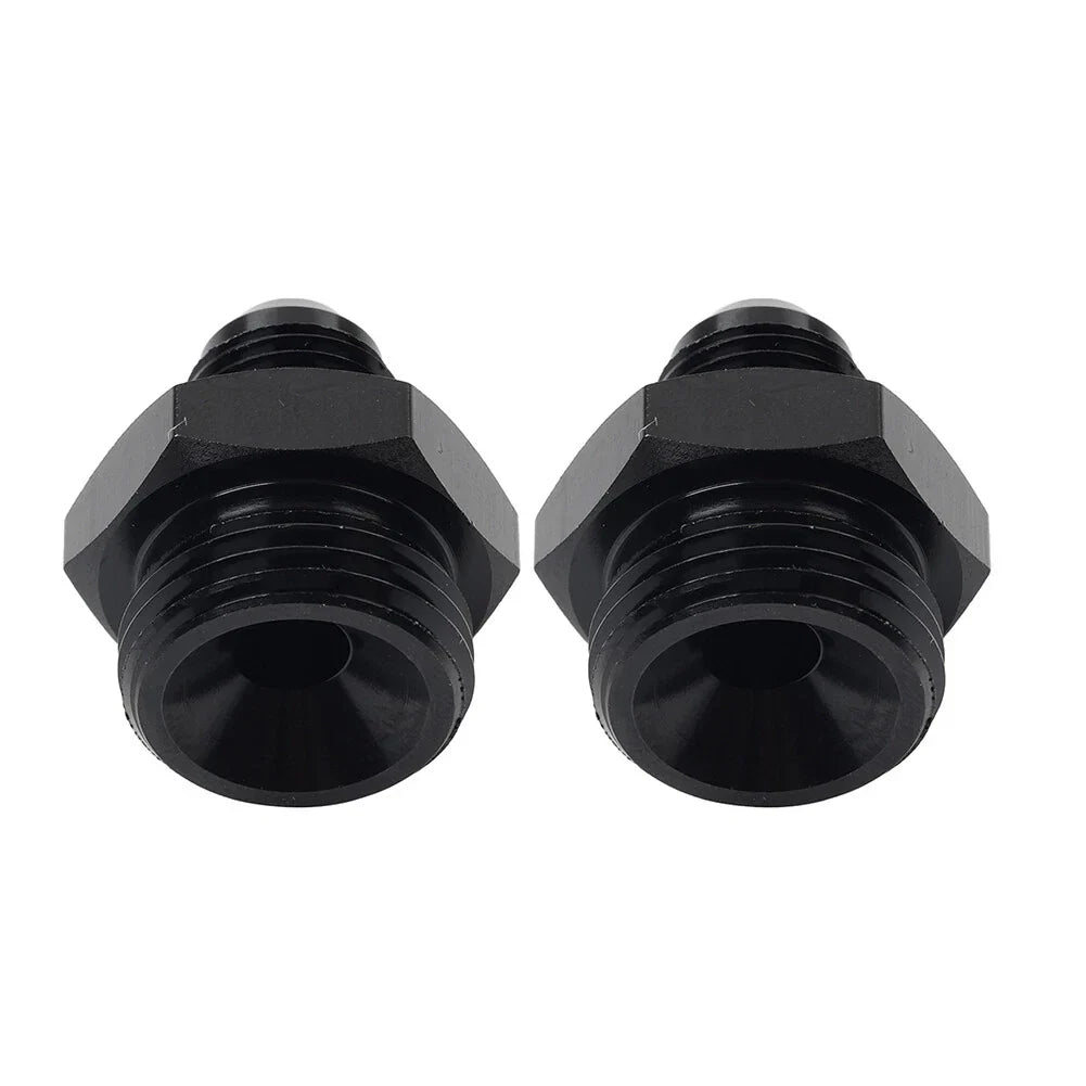 Black Aluminum AN6 Flare to 8AN ORB Male Fitting Adapter w/ O-Rings