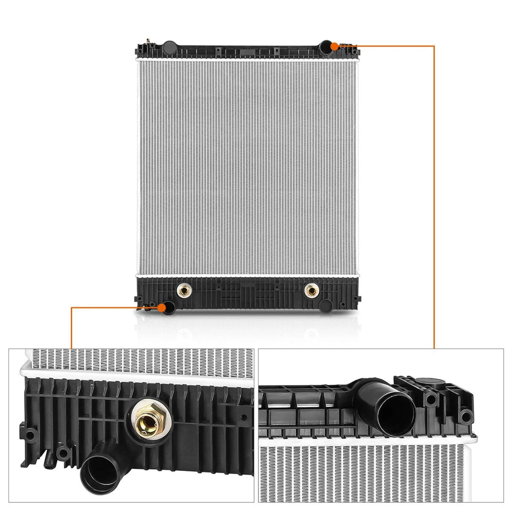 2-Row Aluminum Cooling Radiator for Freightliner M2 106/Business Class M2 (2008–2013)