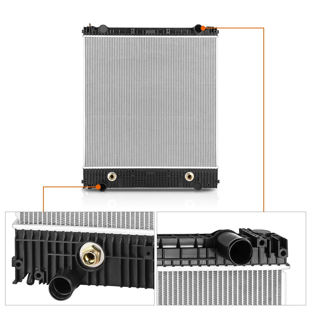 2-Row Aluminum Cooling Radiator for Freightliner M2 106/Business Class M2 (2008–2013)
