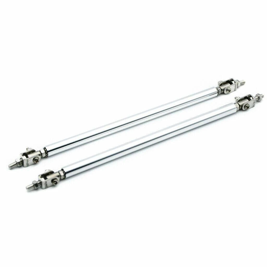 2x 8"-11" Silver Bumper Lip Splitter Strut Rod Tie Support Bars for Dodge (2016-2024)
