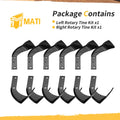 12 Tiller Rotary Tines for Honda FRC800 (72461-V20-003, 72465-V20-003)
