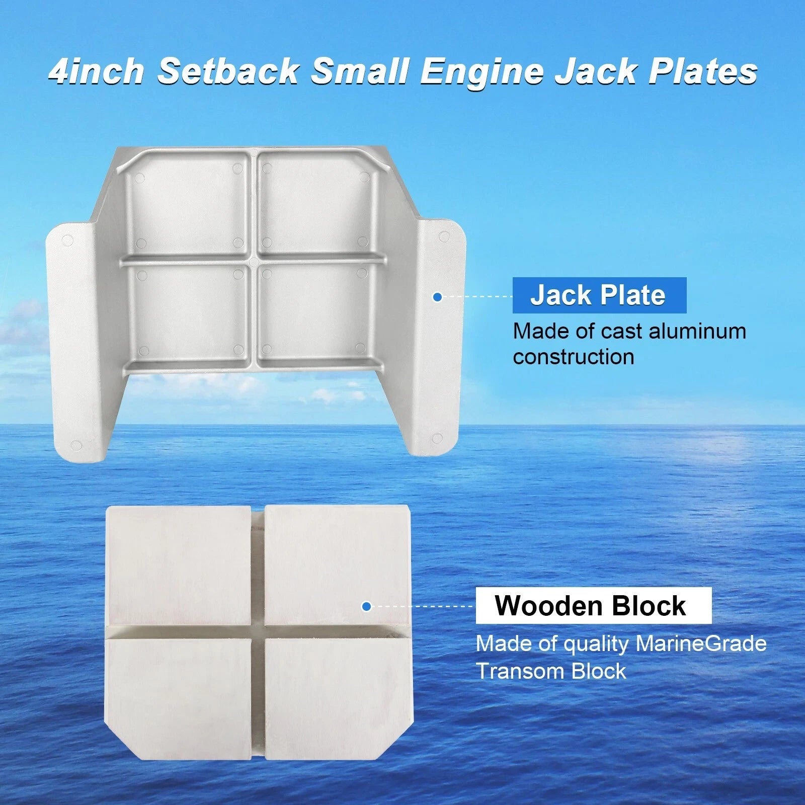 4" Mini Jacker Outboard Jack Plate for Outboard Motors Up to 35HP
