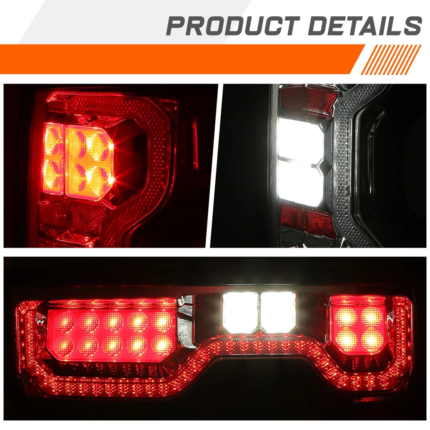 Full LED Light Bar Tail Lights Brake Lamps for Chevy Silverado (2019–2025)