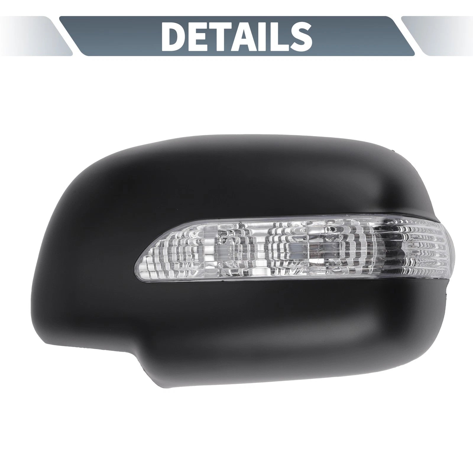 Pair Rearview Mirror Cover Overlay Matte Black for Lexus RX300 RX330 RX350 (2003)