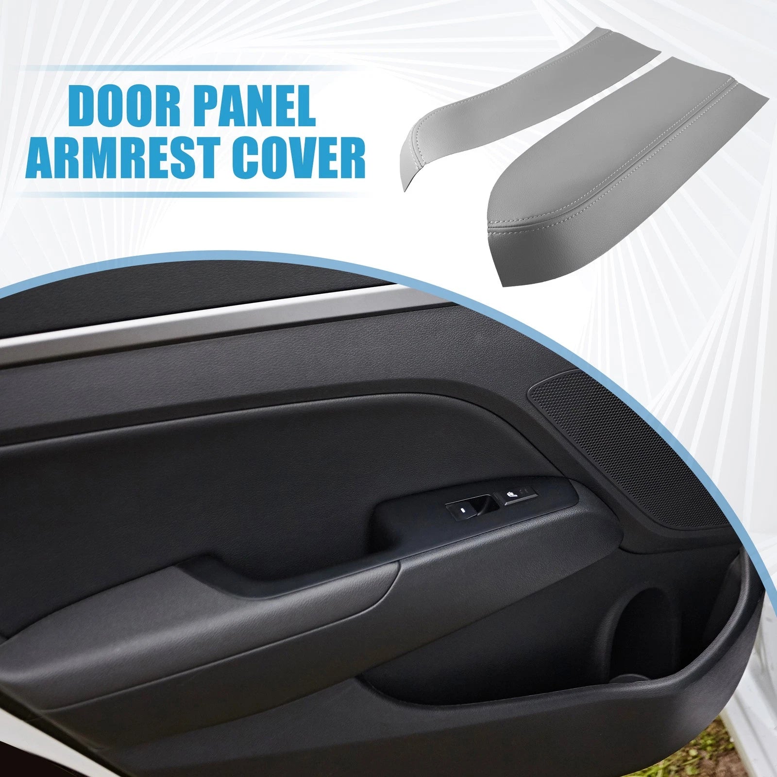 Set of 2 Front Door Panel Armrest Covers for Toyota Prius (2004–2009) Gray