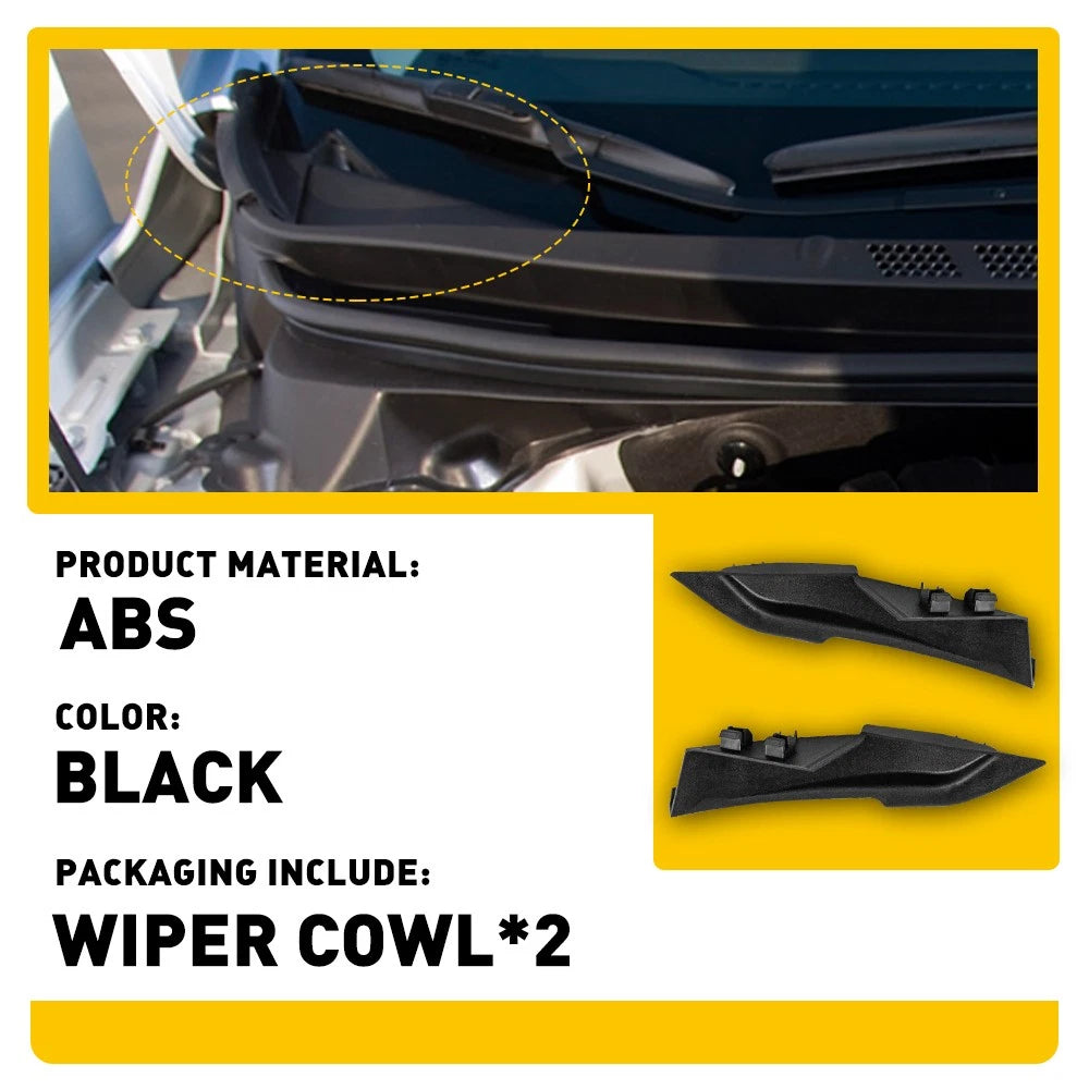 Front Windshield Wiper Side Cowl Extension Cover Trim for Hyundai Elantra (2011–2016)