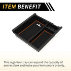 Center Console Organizer Insert Tray for Toyota Tacoma (2016–2021) Black Orange