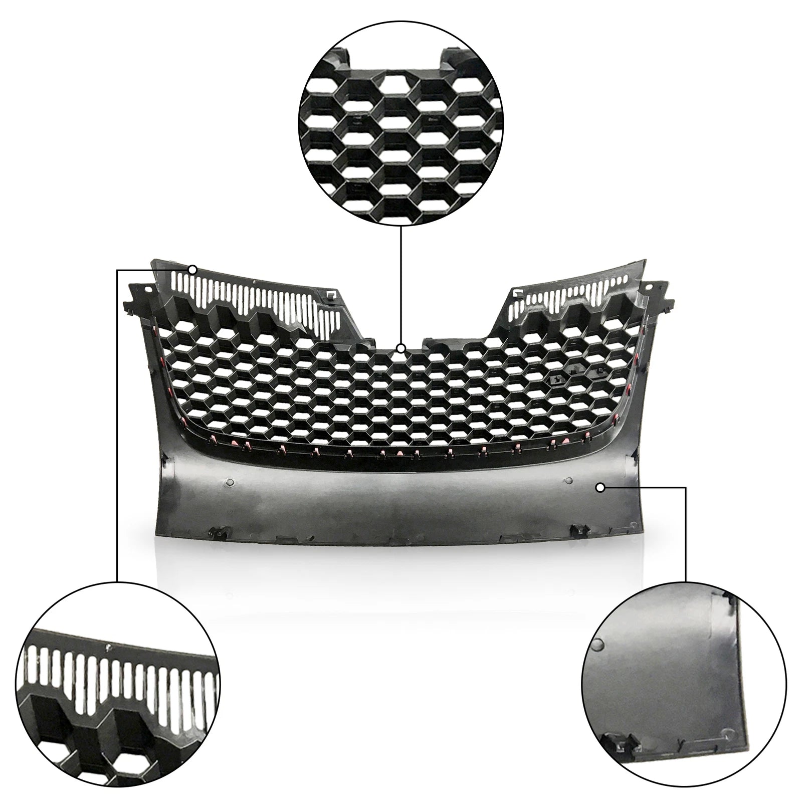 Mesh Grille for VW GTI GLI Jetta MK5 (2006–2009) - Black Badgeless with Red Trim