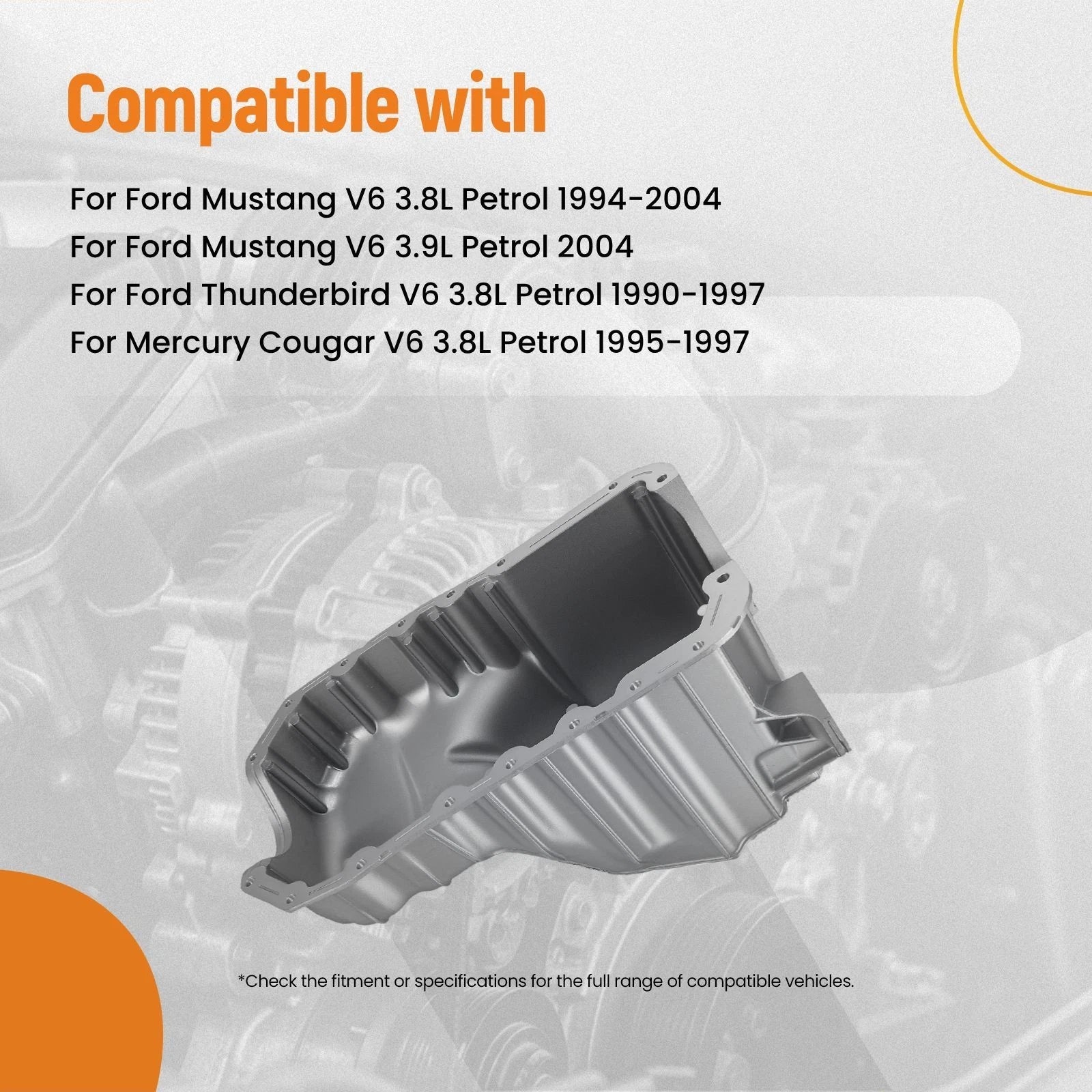Oil Pan for Ford Mustang V6 3.8L (1994–2004)