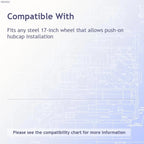 Wheel Cover Hubcaps Push-On 5-Spoke Silver Set for Universal Fit (2000–2025)