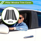 6 Pcs Door Pillar Window Trim for BMW 7-Series (1995–2001) Carbon Fiber Black