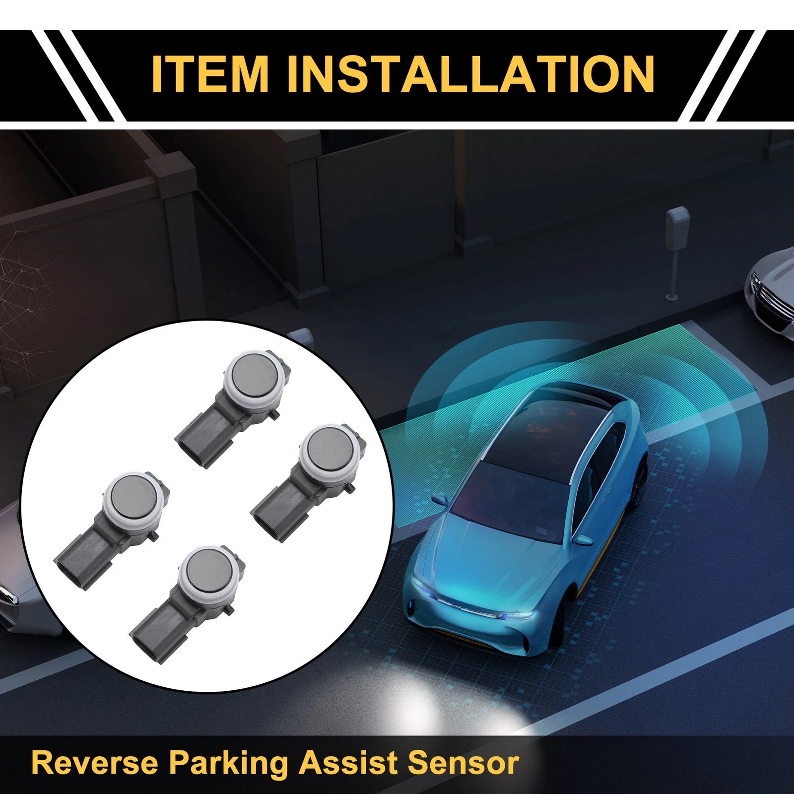 Set of 4 Bumper Reverse Backup Parking Sensors for Chevrolet Silverado 1500 2500 (2014–2019)