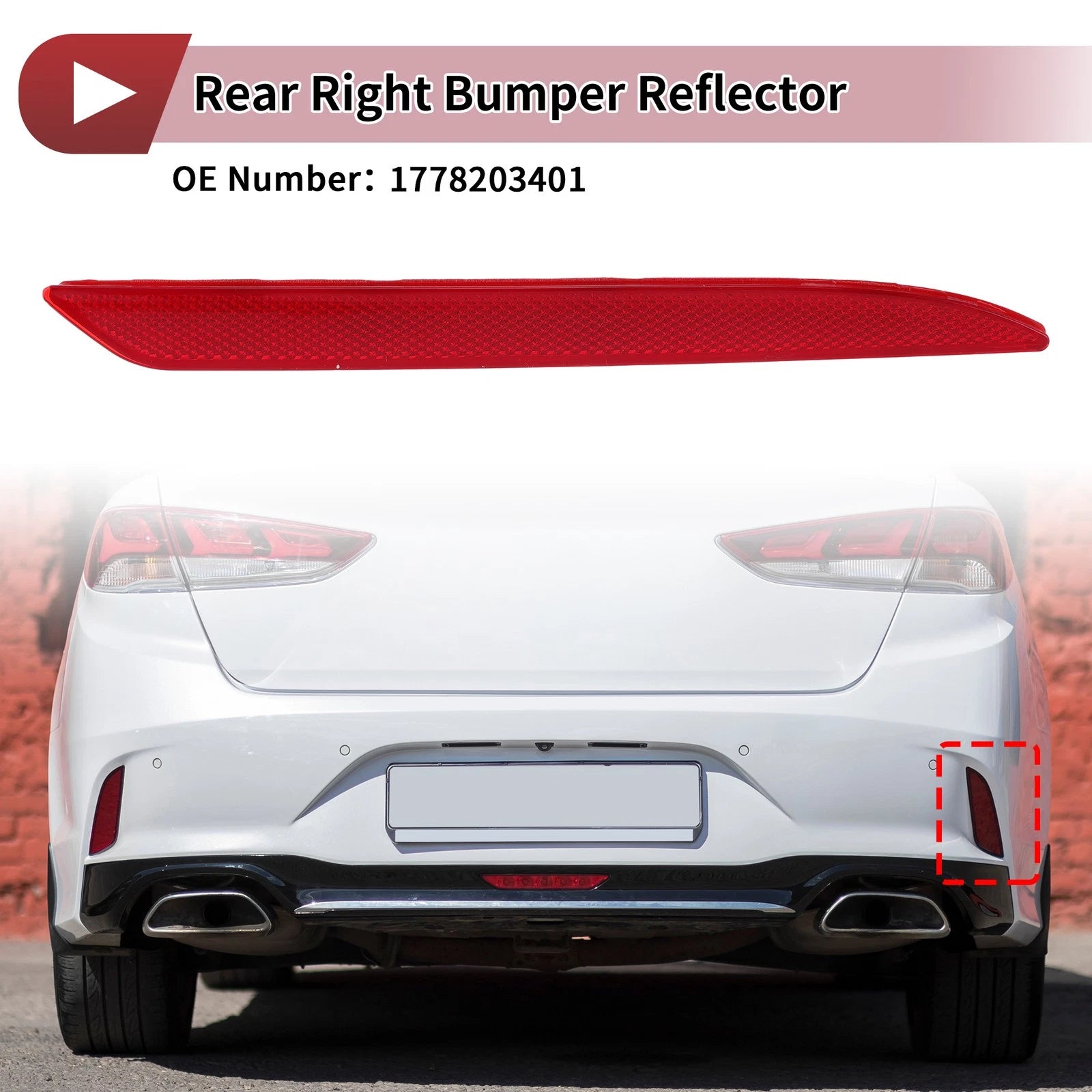 Rear Right Bumper Reflector No. 1778203401 for Mercedes-Benz A Class (2019–2023)