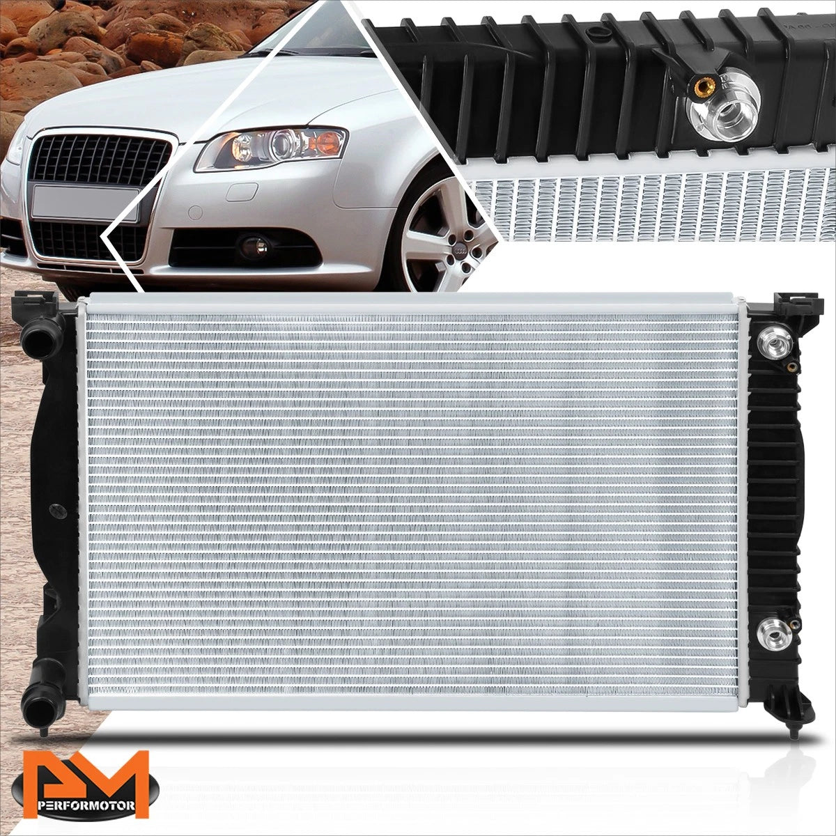 Aluminum Cooling Radiator for Audi A4 2002–2008 1.8L/2.0L AT DPI-2556