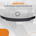 Trunk Spoiler Wing Lip for Honda Civic Sedan (2022–2024) Gloss Black ABS