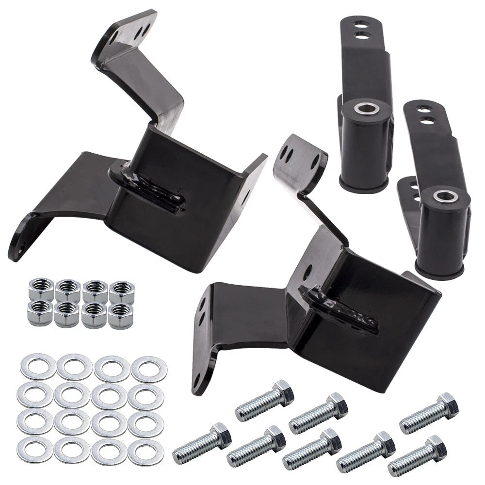 Rear 4" Drop Shackles Hangers Lowering Kit for GMC C15 Chevy C10 (1973–1987)
