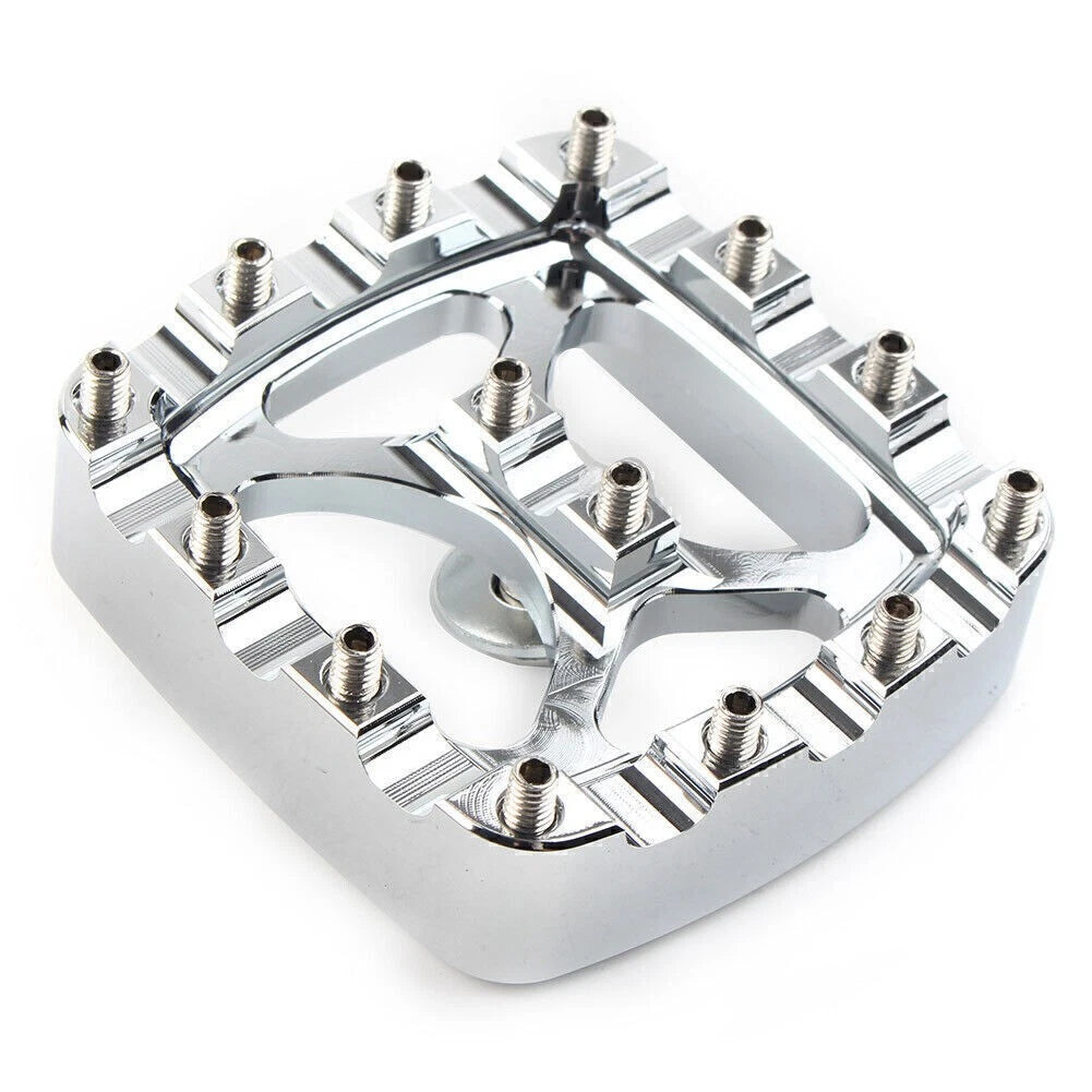 MX Style Brake Pedal Pad Cover for Harley Softail Dyna Sportster Iron 883 (2000–2023) Chrome