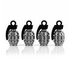 Anodized Grenade Valve Stem Cap Kit for Universal Car SUVs (4-Pack)