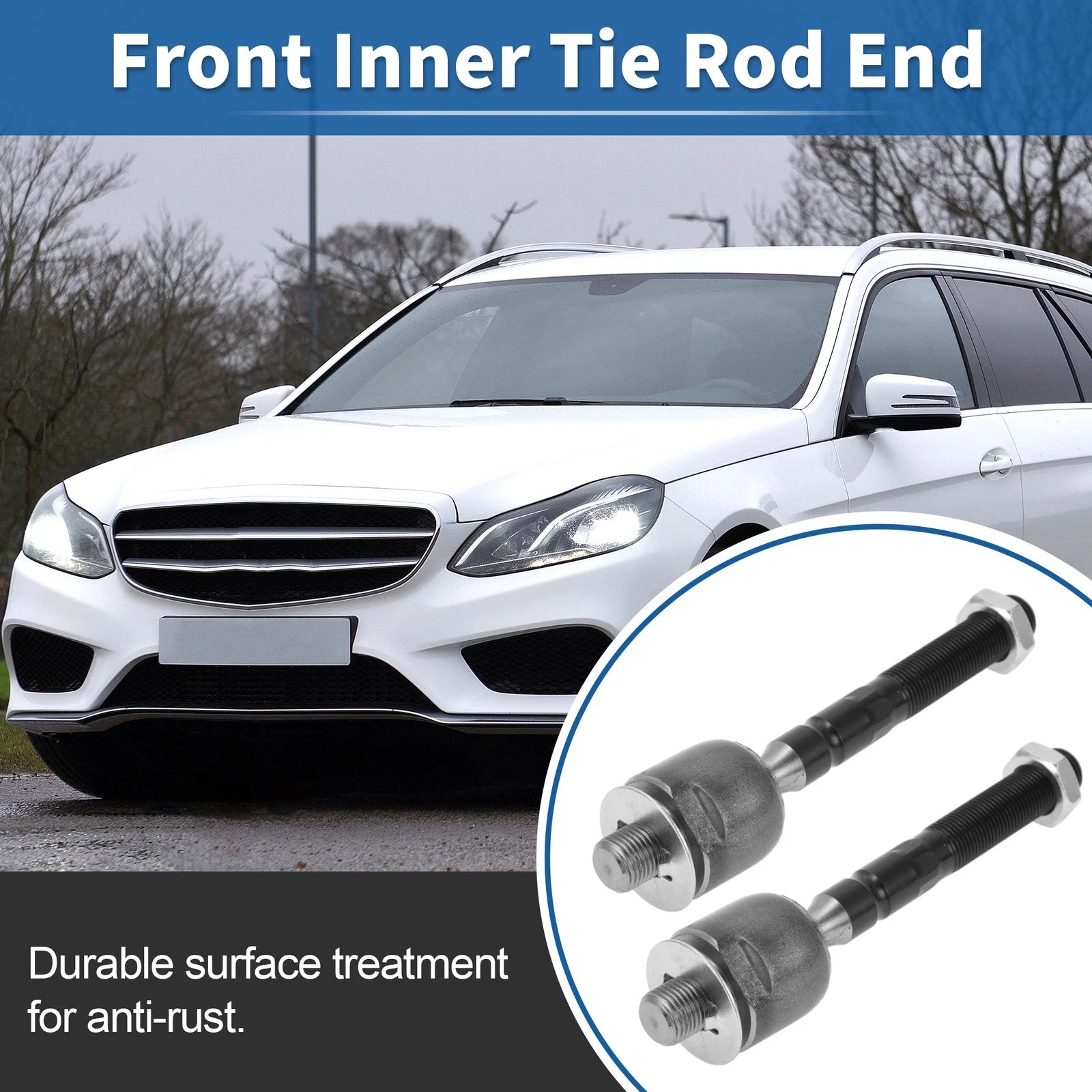 2 Pcs Front Inner Tie Rod End Links for Mercedes-Benz ML320 (1998–2003) EV80689