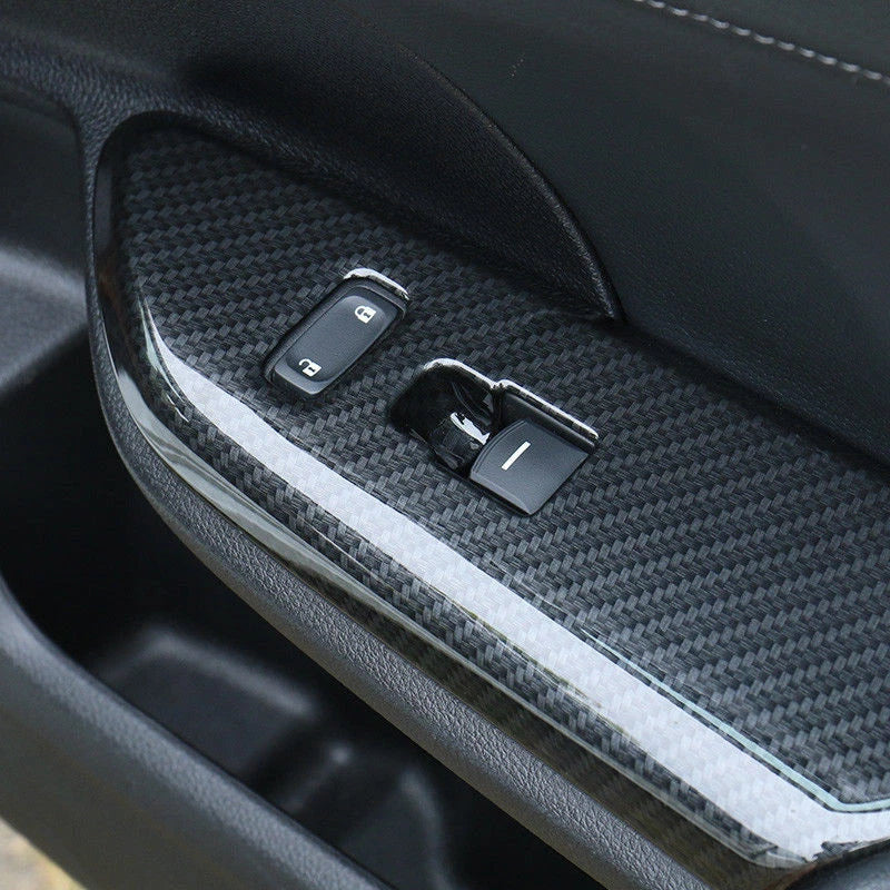 Carbon Fiber Pattern Window Lift Lock Switch Decor for Honda Civic (2016-2021)