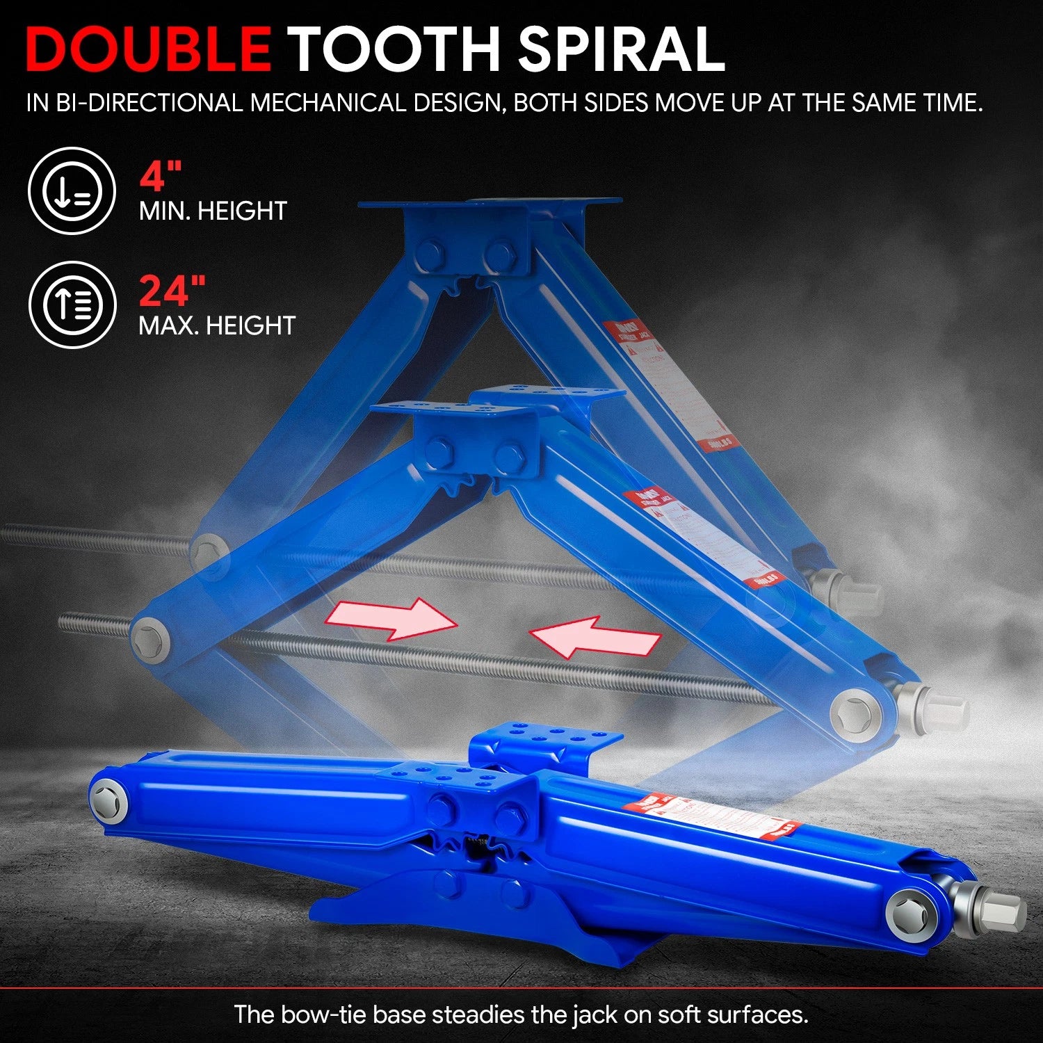 2X 2.5 Ton 24" Stabilizer Leveling Scissor Jacks for RV Camper