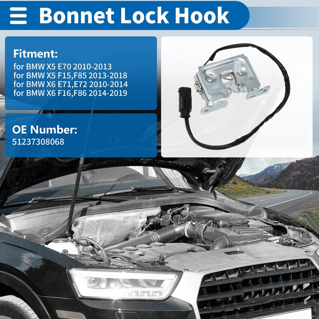Hood Latch Assembly for BMW X5 E70 (2010–2013) No. 51237308068