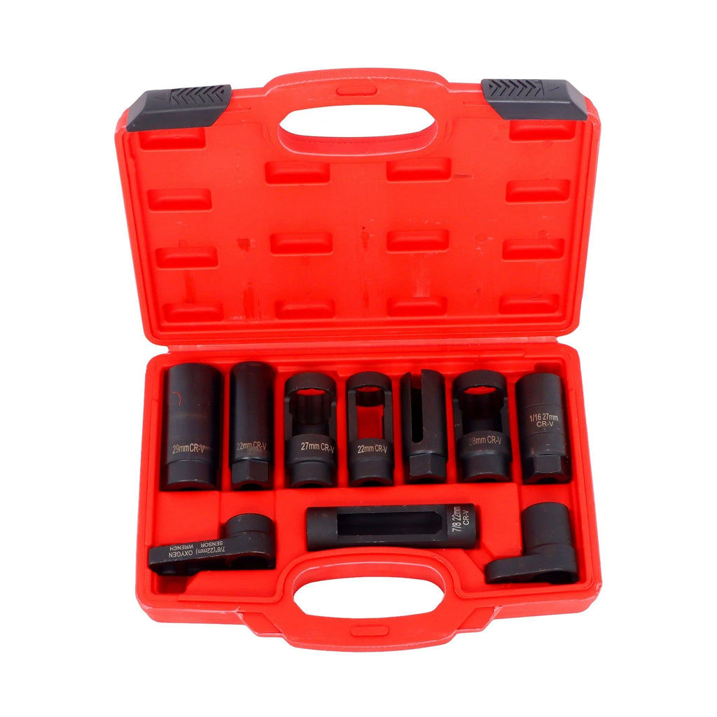 Set of 10 O2 Oxygen Sensor and Oil Pressure Socket Tools for Automotive