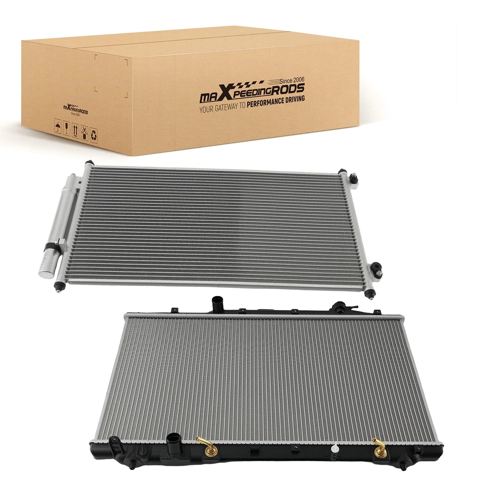 Aluminum Radiator & AC Condenser for Honda Accord EX-L (2008–2012)