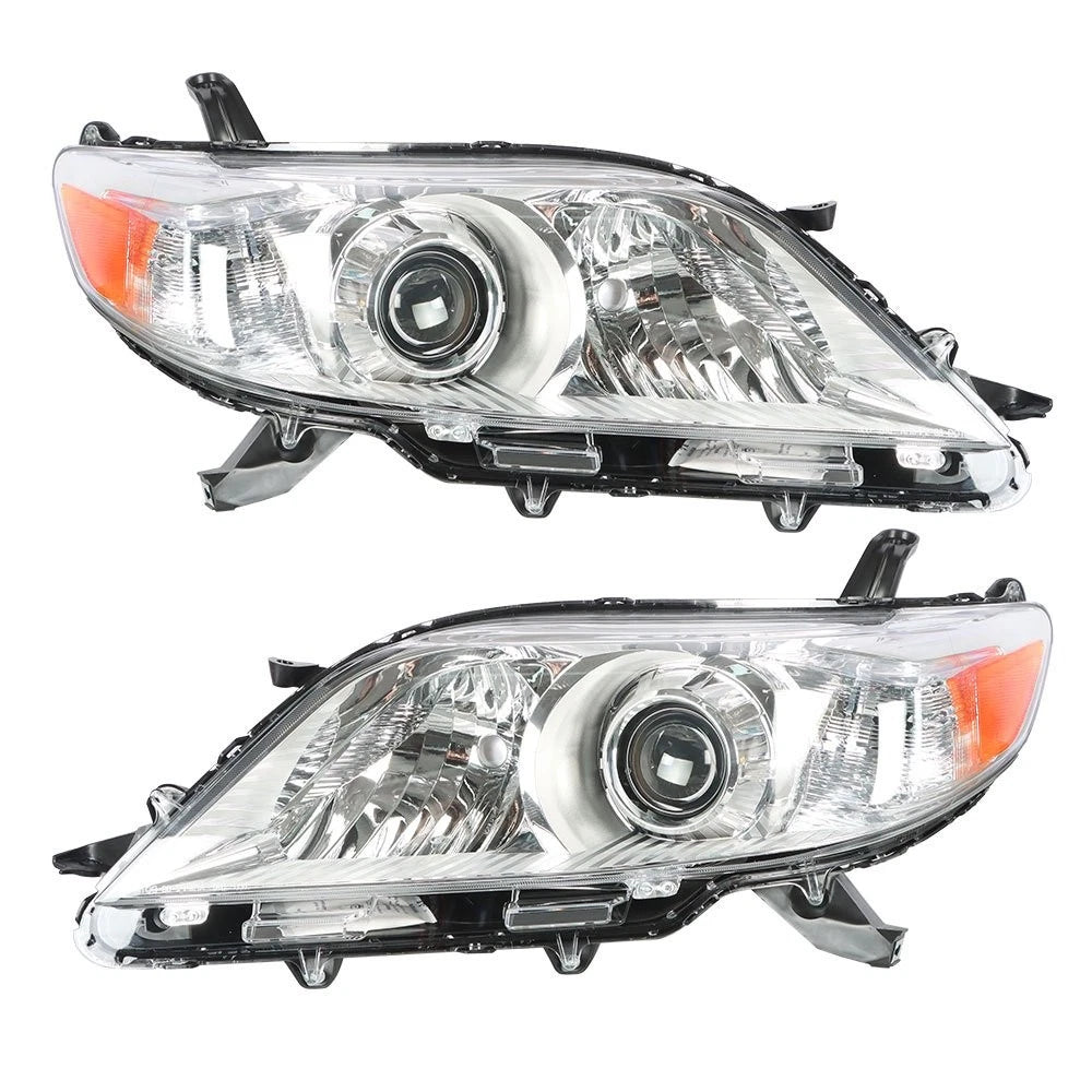 Replacement Headlight Set for Toyota Sienna (2011–2013) LH+RH Chrome Halogen