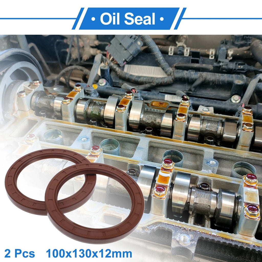Set of 2 Oil Seal Rotary Shaft Seal FKM Rubber 100x130x12mm for Various Models