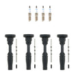 Set of 4 Bosch Double Platinum Spark Plugs & NGK Coil Boots for Colorado Malibu