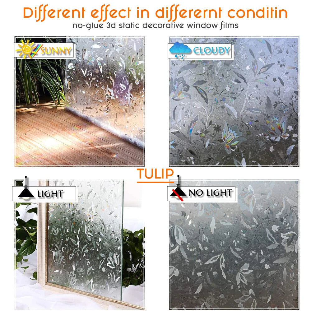 2D Reflective Window Film for Cars (Static Cling, Decorative Privacy)
