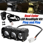 Dual Color LED Headlight Light Bar Kit for Sur Ron Segway X260 X160 S160 Talaria