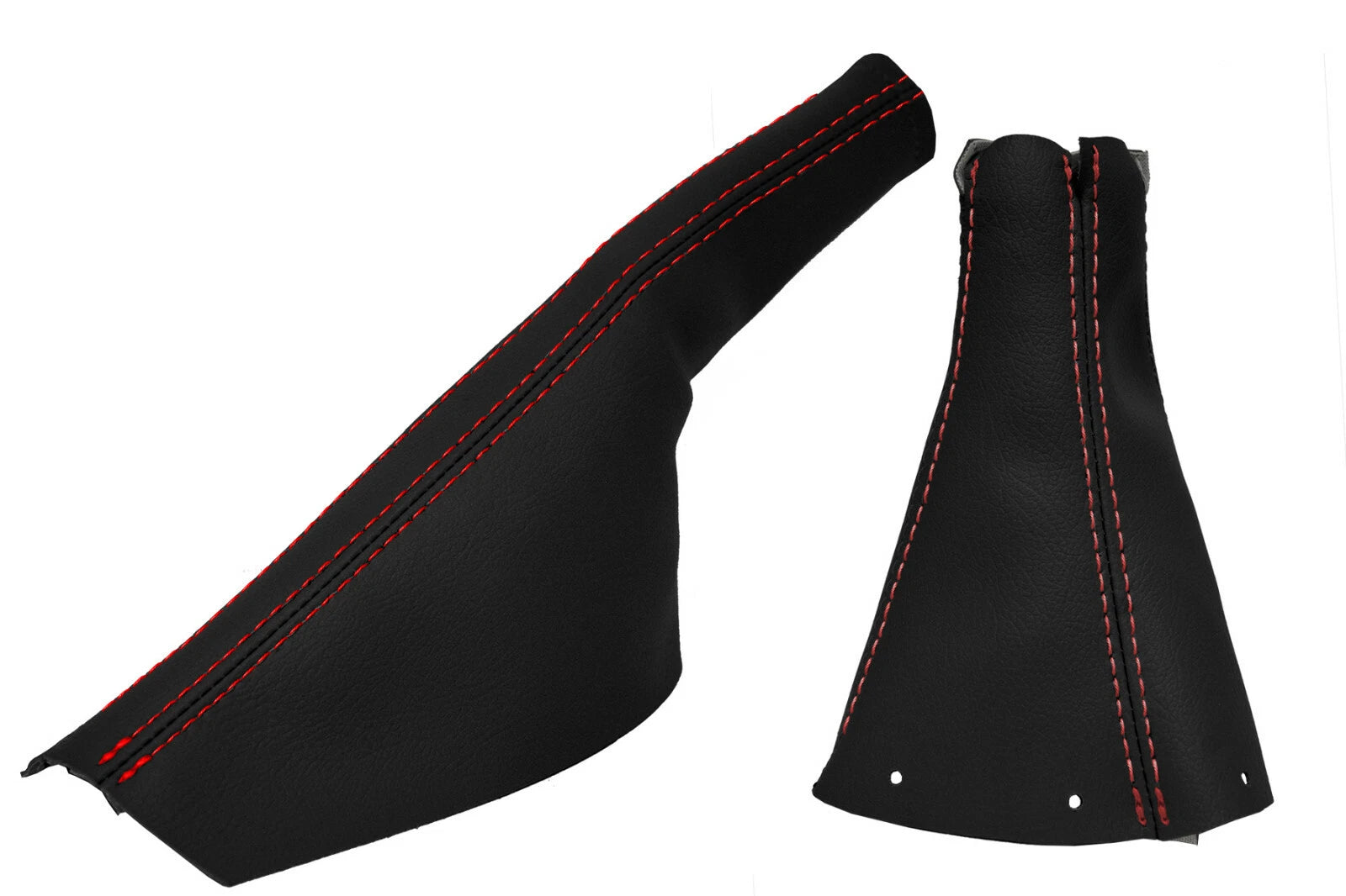 Leather Manual & E Brake Boot Cover for Audi TT (1998–2006) Red Stitch