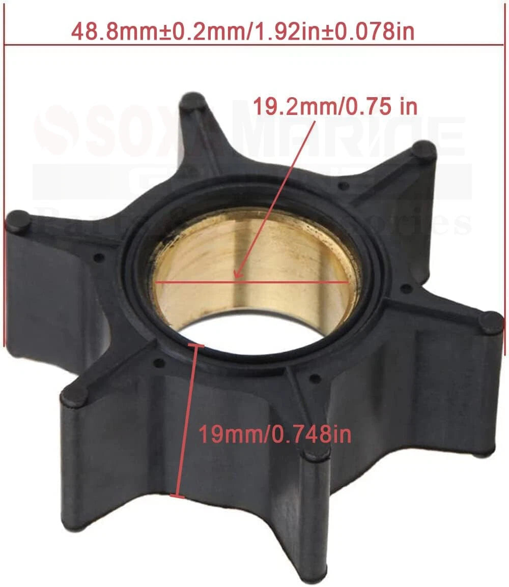 Water Pump Impeller with Key for Mercury Mariner 30-70HP (1990–2000)
