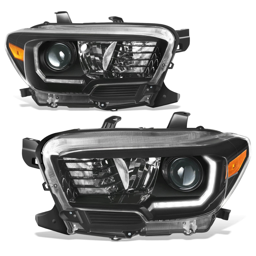 LED Projector Headlights for Toyota Tacoma (2016–2023) - Black Housing, Amber Corner
