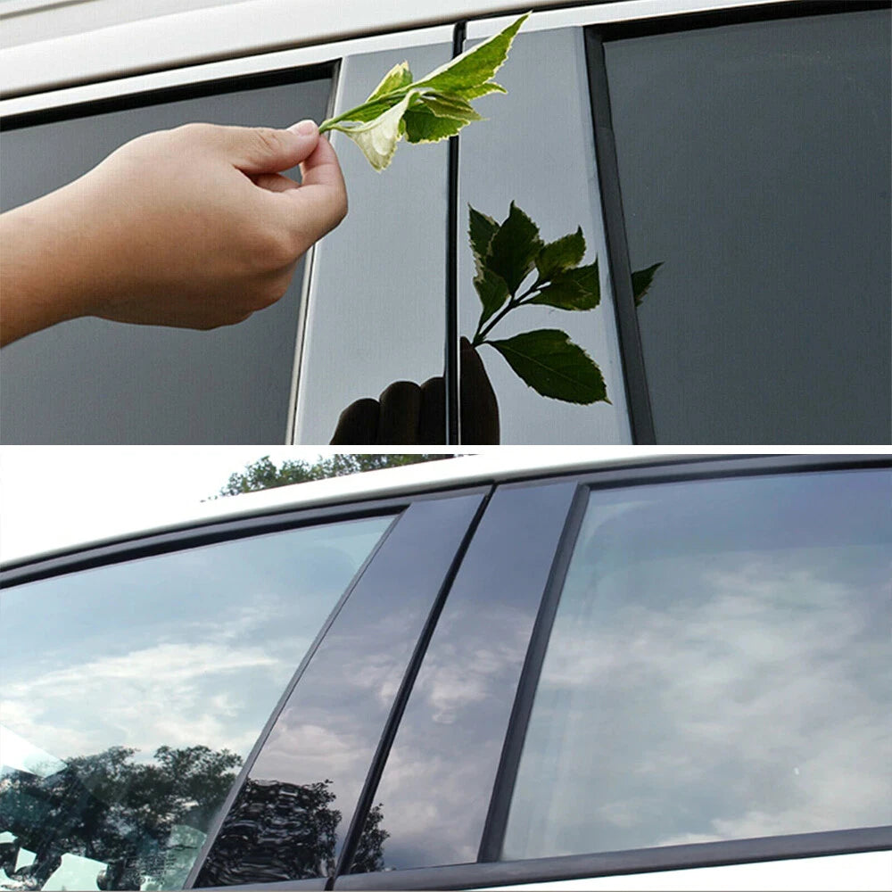 Set of 8 Black Pillar Post Trim Covers for Nissan Altima (2013–2018)