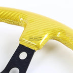 350MM Deep Dish Steering Wheel for Classic Cars (6-Hole, Carbon Fiber Look)