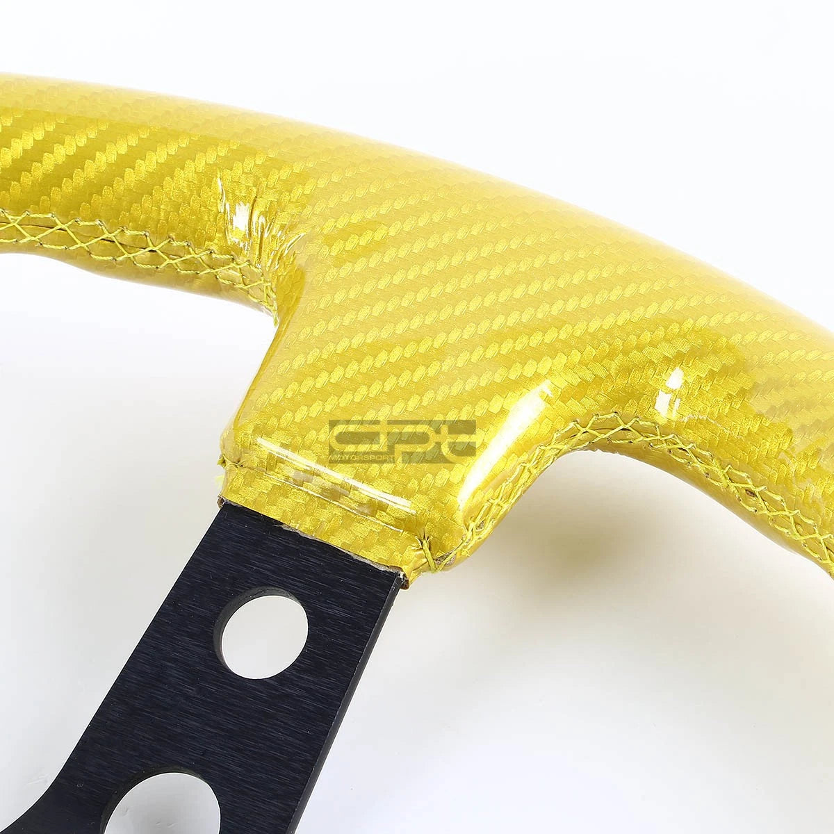 350MM Deep Dish Steering Wheel for Classic Cars (6-Hole, Carbon Fiber Look)
