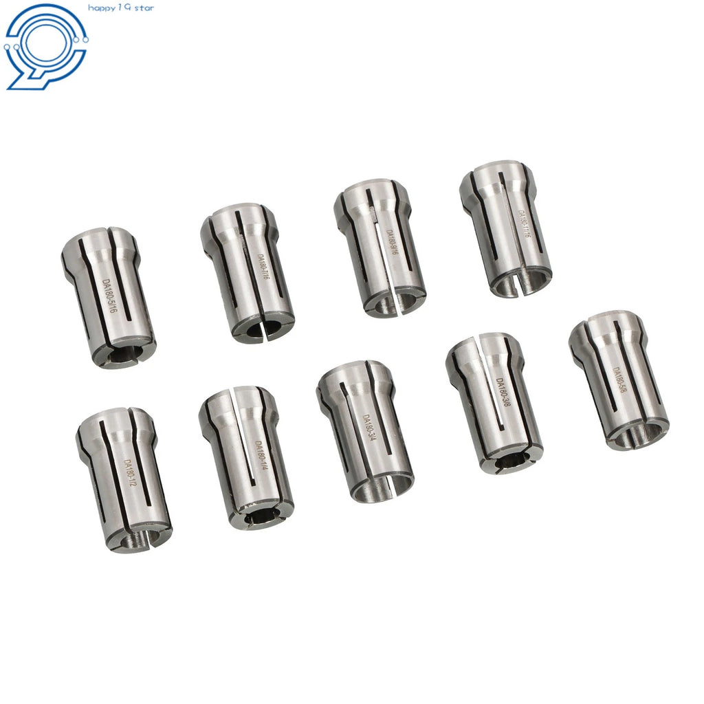 9 Pack Double Angle Collets for CNC Mill Lathe (1/4 to 3/4 Inch)