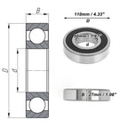 Deep Groove Ball Bearing 6310VV for Scooter Skateboard (50x110x27mm)