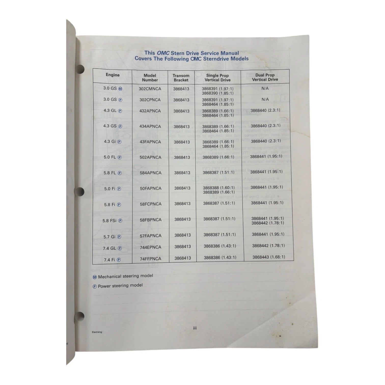 OMC Stern Drives Electrical/Ignition Service Manual 507144 (1995)