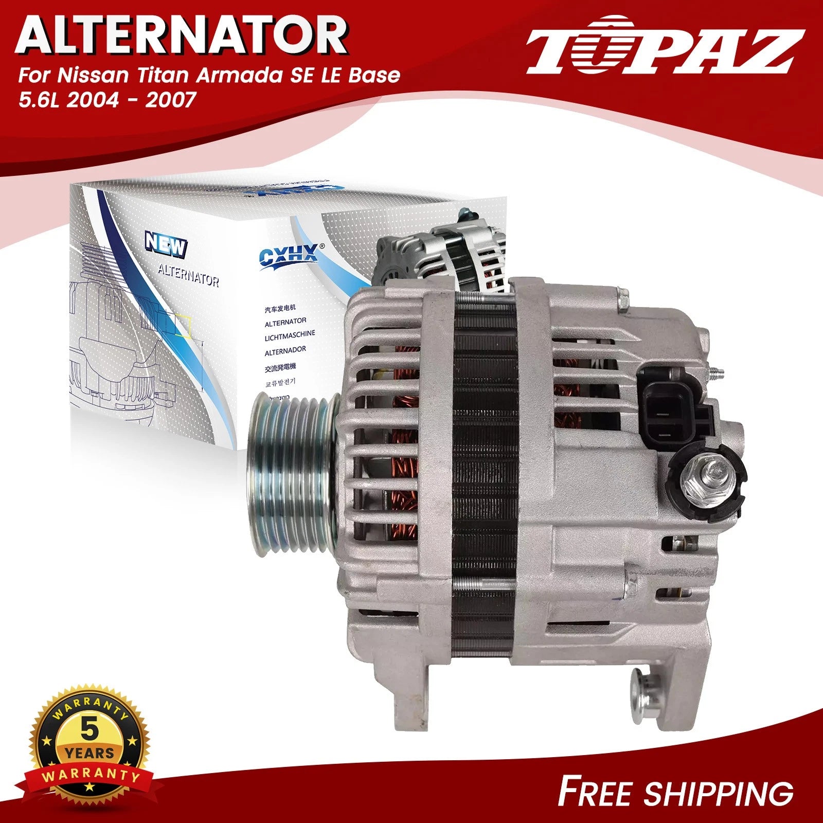 130A Alternator for Nissan Titan Armada 5.6L (2004–2007)