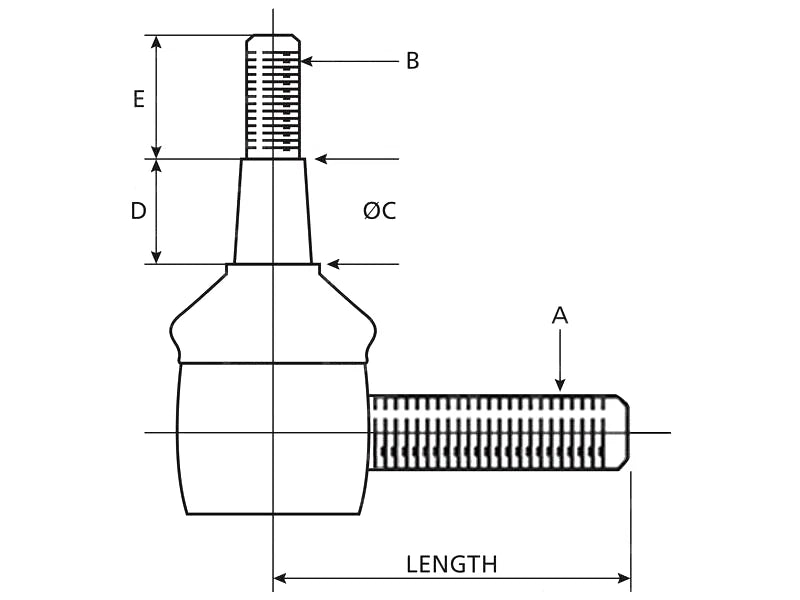 Rear Track Rod End for Massey Ferguson 35, FE35, 135 (1956–1975)